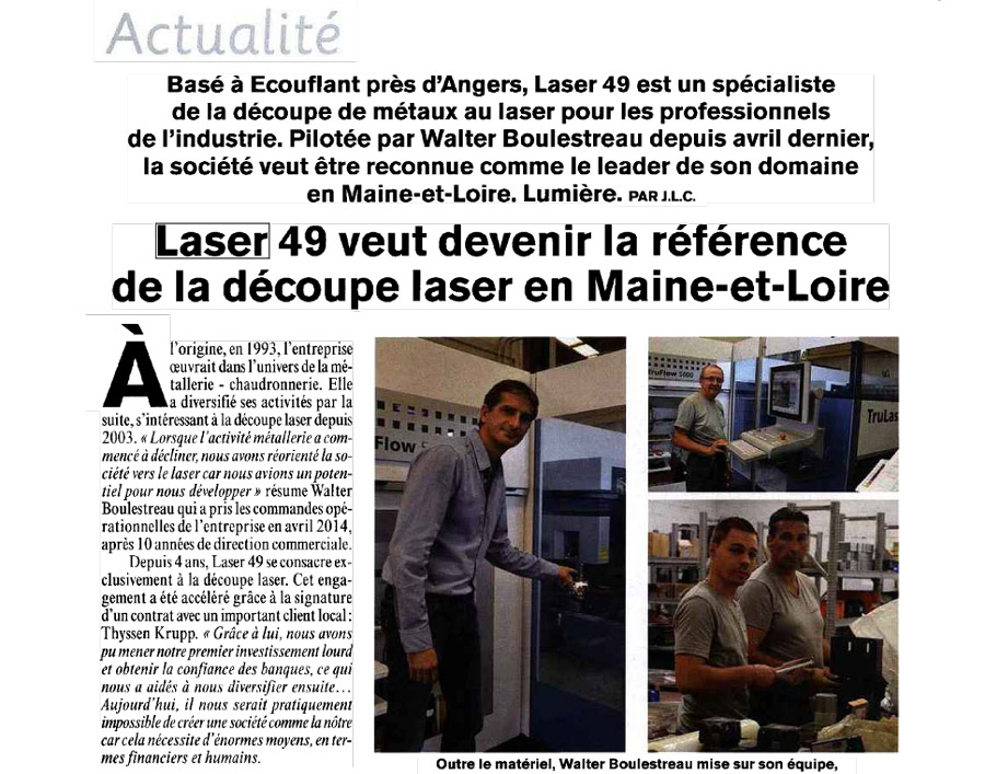 Le Nouvel Ouest du 14 Octobre 2014